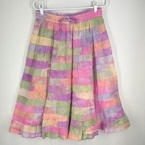 BFA Classics Vintage Skirt Watercolor Print 100% Cotton Size PS